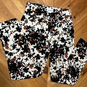 Peck and Peck pull on pants leaf print size 6